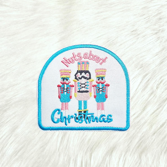 Nuts About Christmas Nutcracker Embroidery Iron On Patch