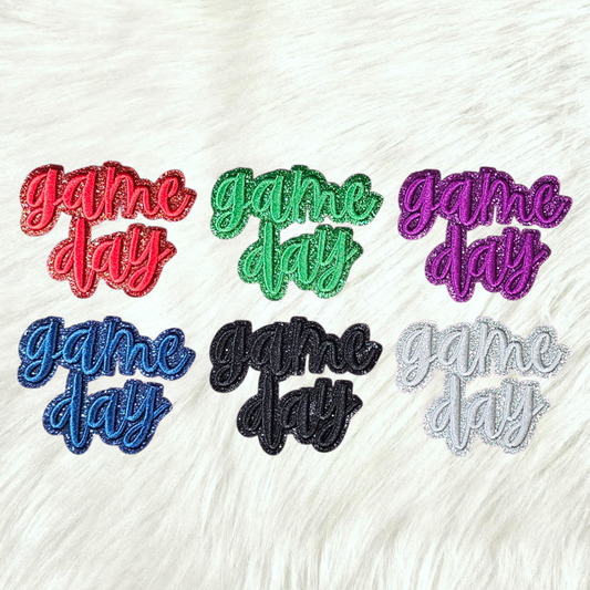 Game Day 3D Embroidery Small Glitter Iron On Patch