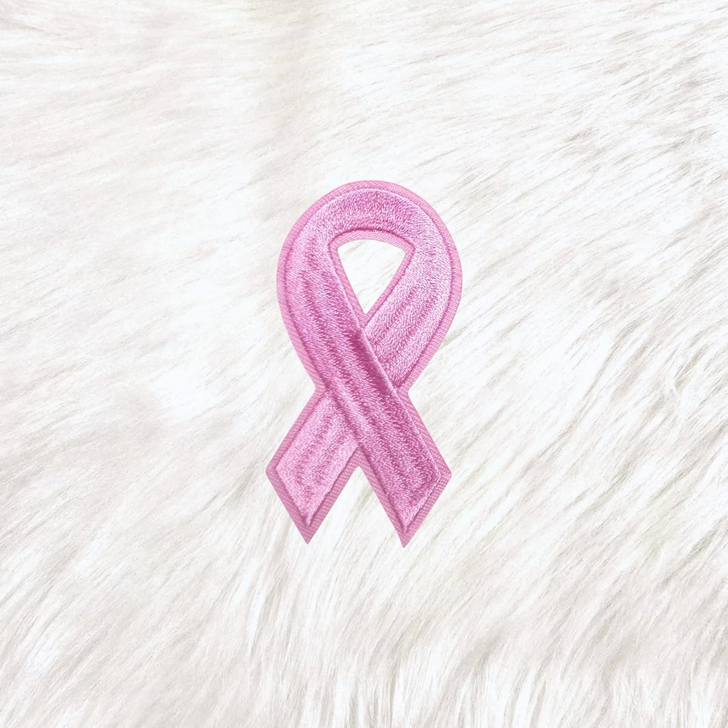 Ribbon Cancer Awareness Pink Embroidery Iron On Patch