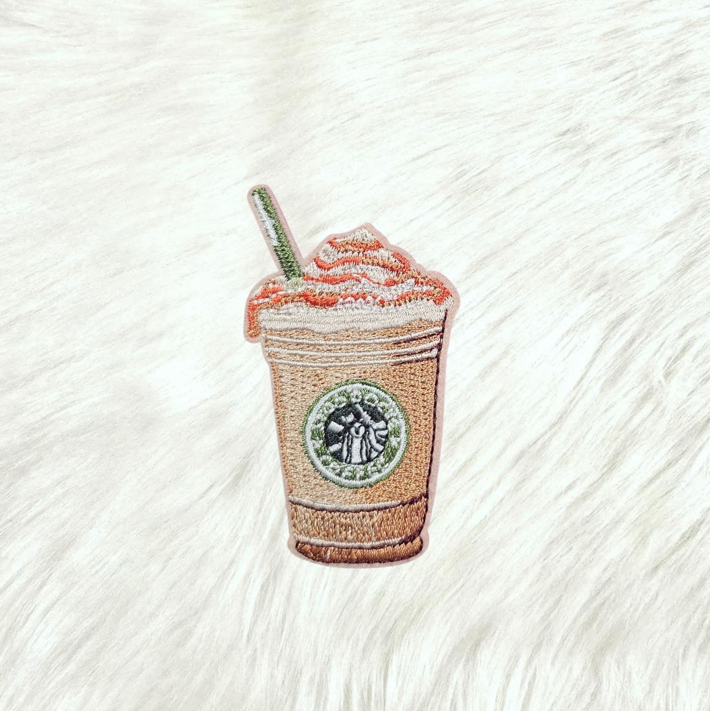 Coffee Latte Iron On Embroidery Patch