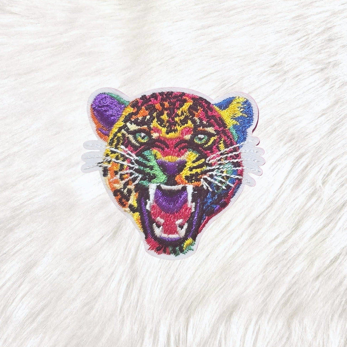 Leopard Cat Neon 90's Iron on Patch