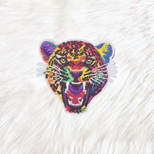 Leopard Cat Neon 90's Iron on Patch