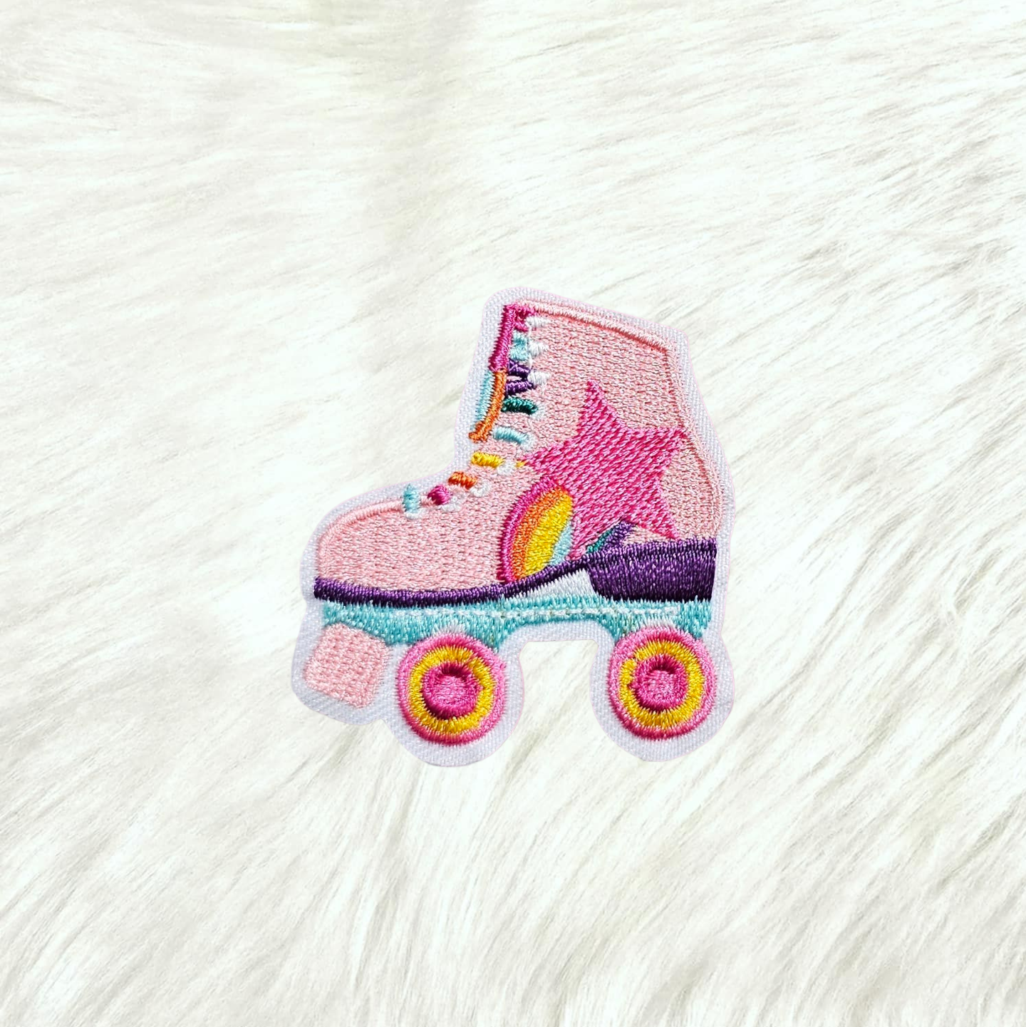 Roller Skate Rainbow Star Embroidery Iron On Patch