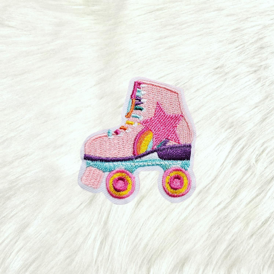 Roller Skate Rainbow Star Embroidery Iron On Patch
