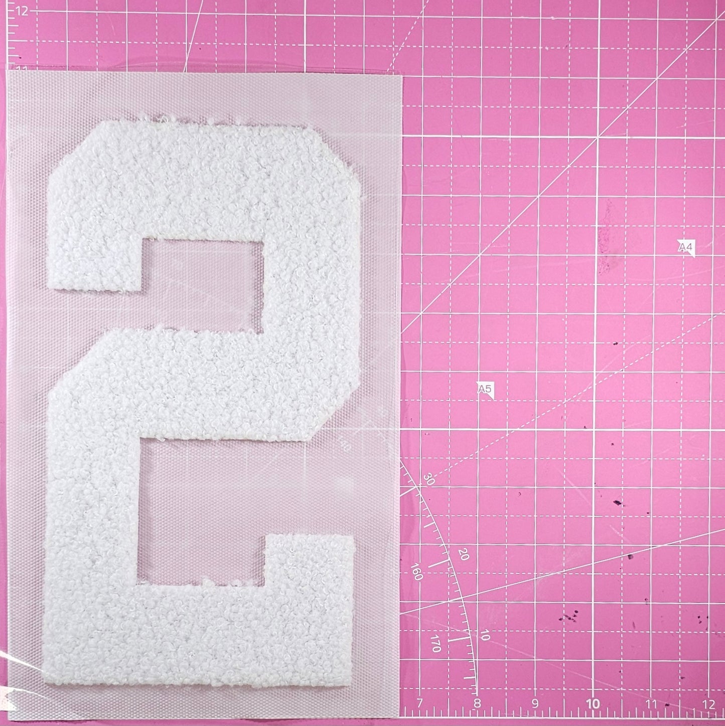 Large Team Number Fluffy Fuzzy Transfer Patch