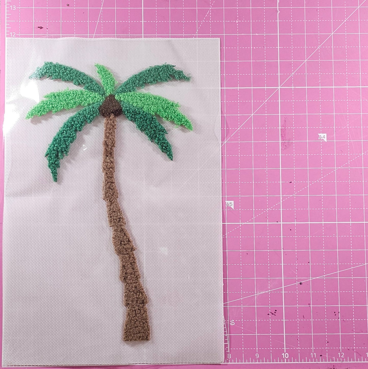 Palm Tree Fluffy Fuzzy Transfer Patch