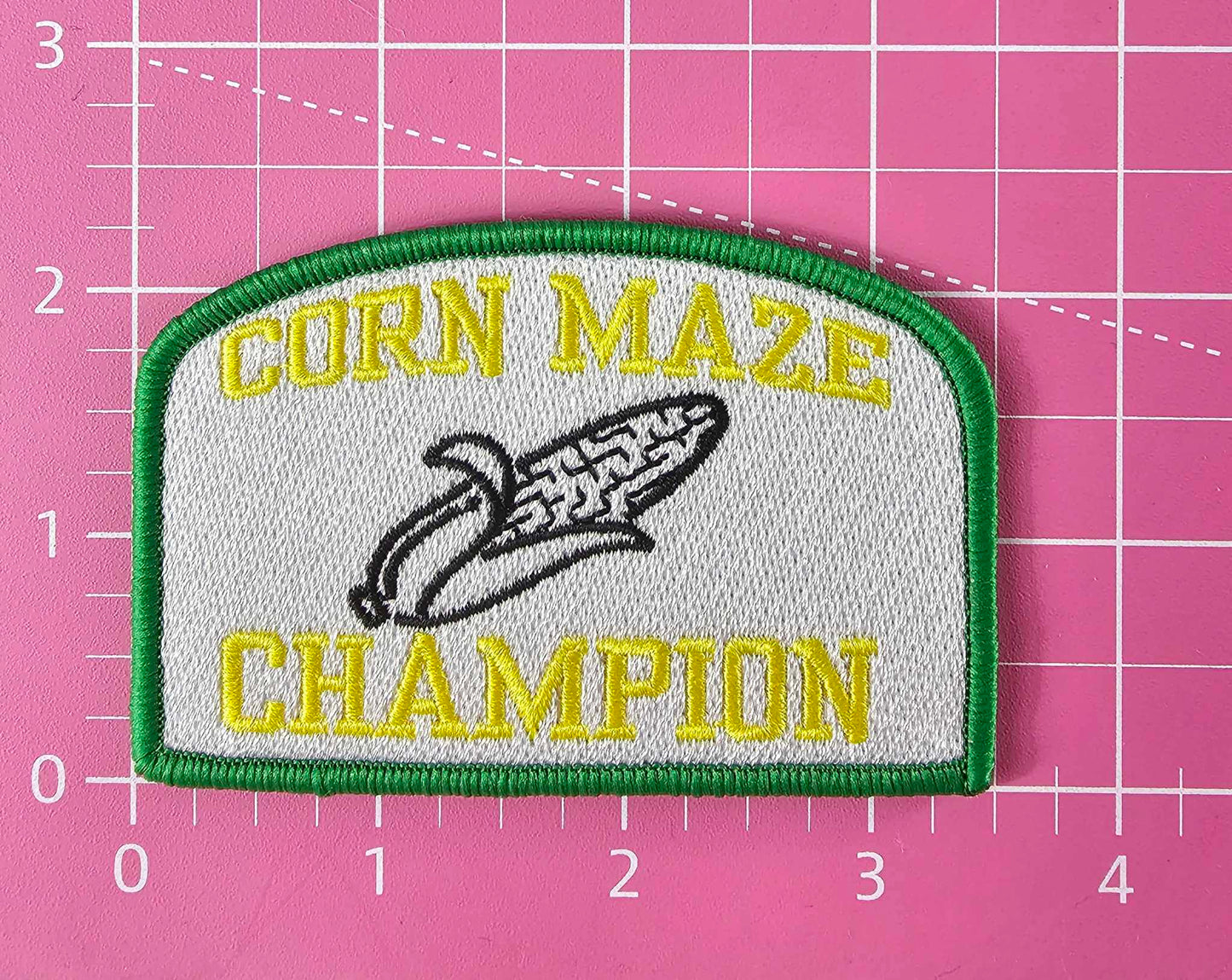 Corn Maze Champion Embroidery Iron On Patch