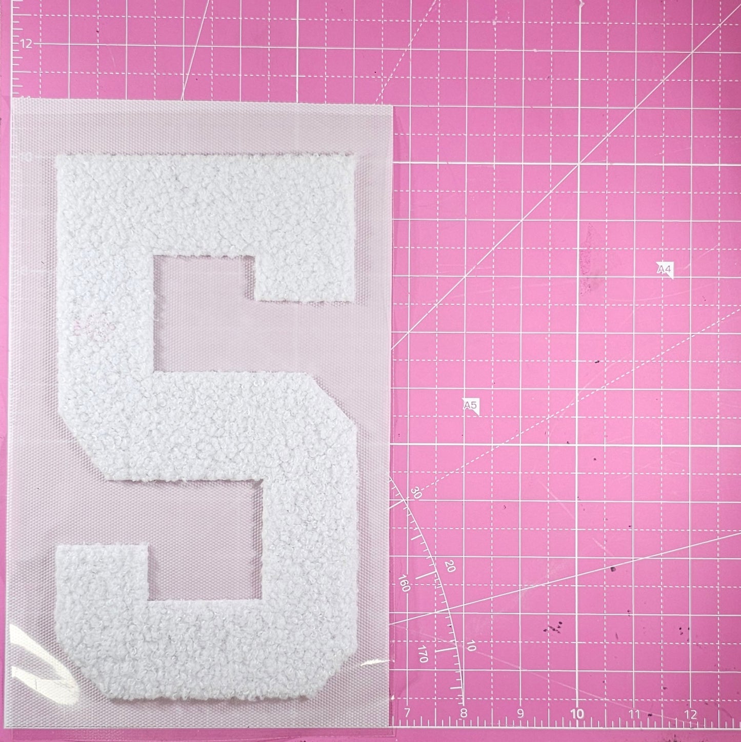 Large Team Number Fluffy Fuzzy Transfer Patch