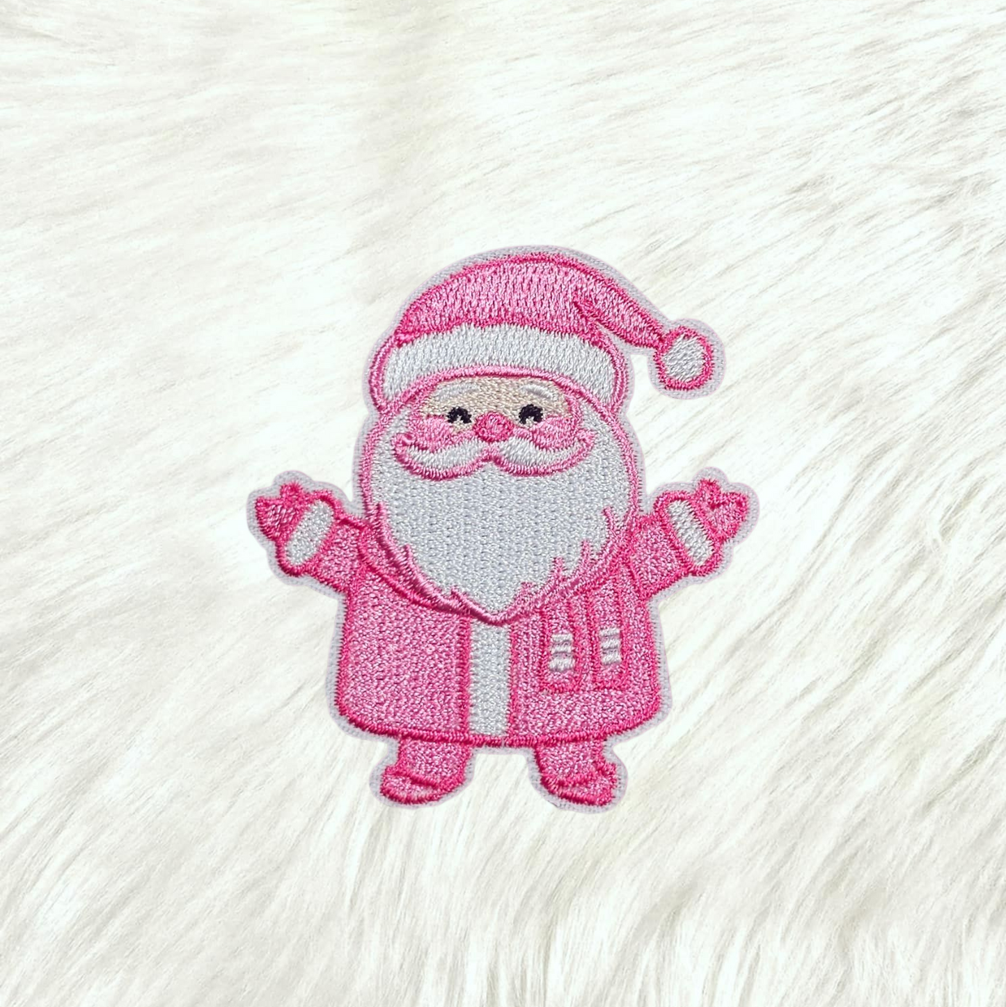 Santa Pink Hat and Suit Embroidery Iron On Patch