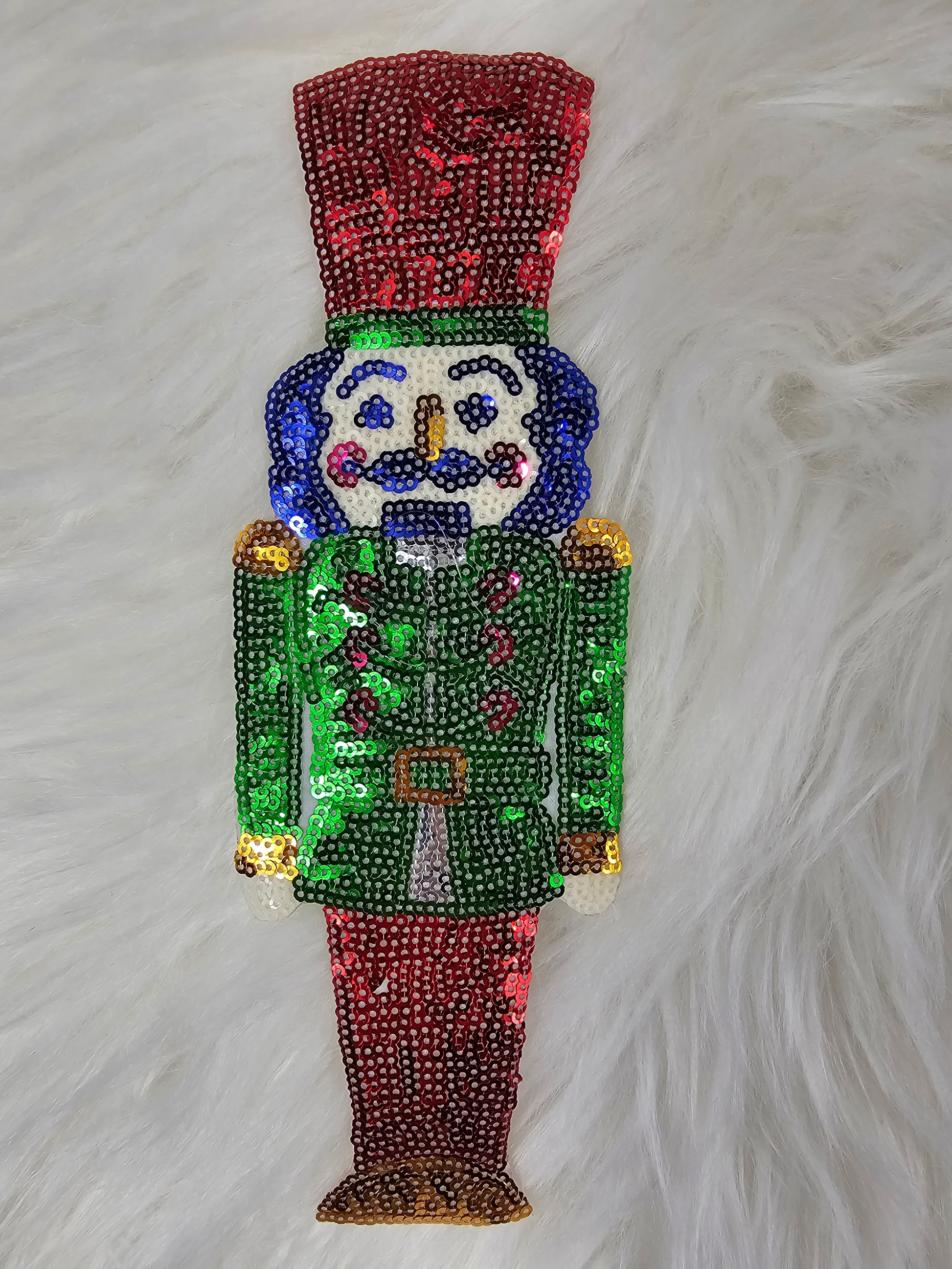 Nutcracker SEQUIN MARDI GRAS PATCHES AND EMBROIDERY PULLOVER