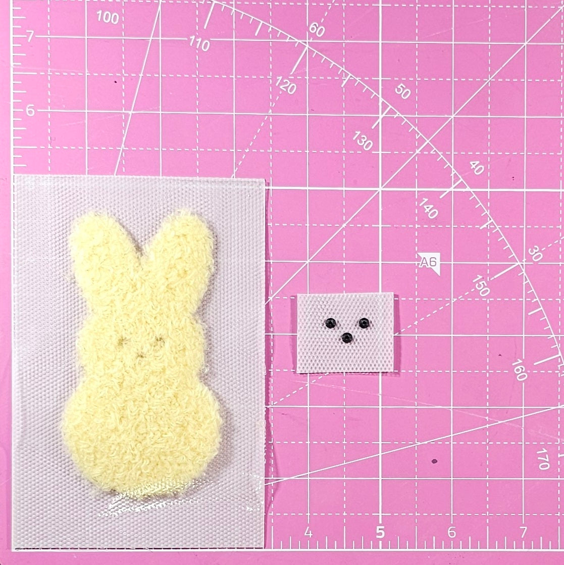 Easter Bunnies Fluffy Fuzzy Rhinestone Transfer Patches