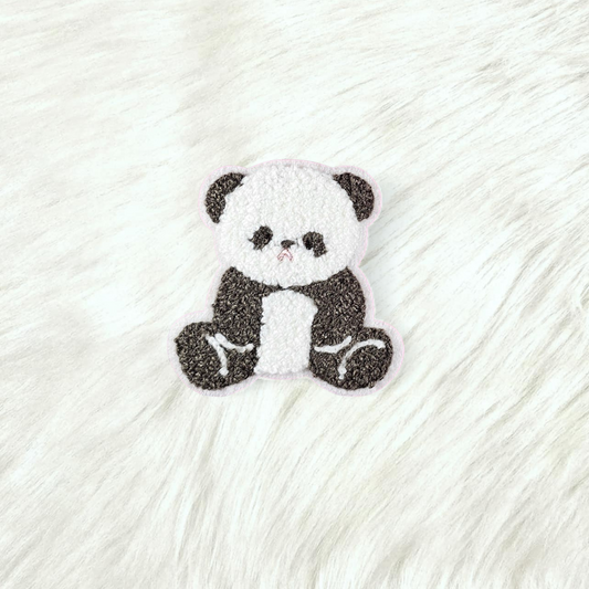 Panda Stuffed Animal Small Chenille Iron On Patch