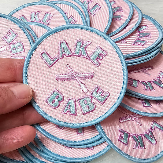 'Lake Babe' Boat Embroidery Iron On Patch