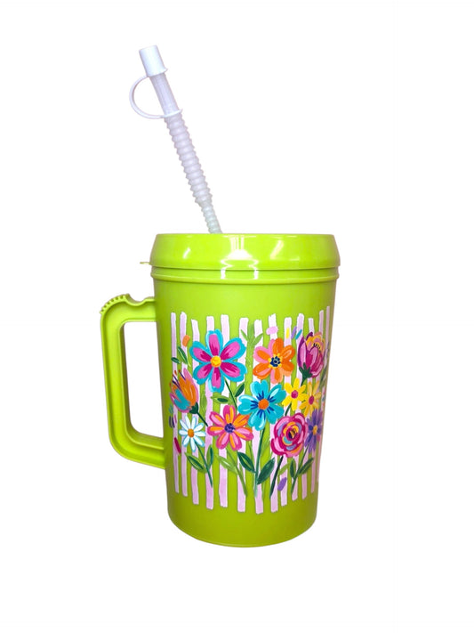 Floral Striped Mug HIP SIPS Mega Mug 34oz
