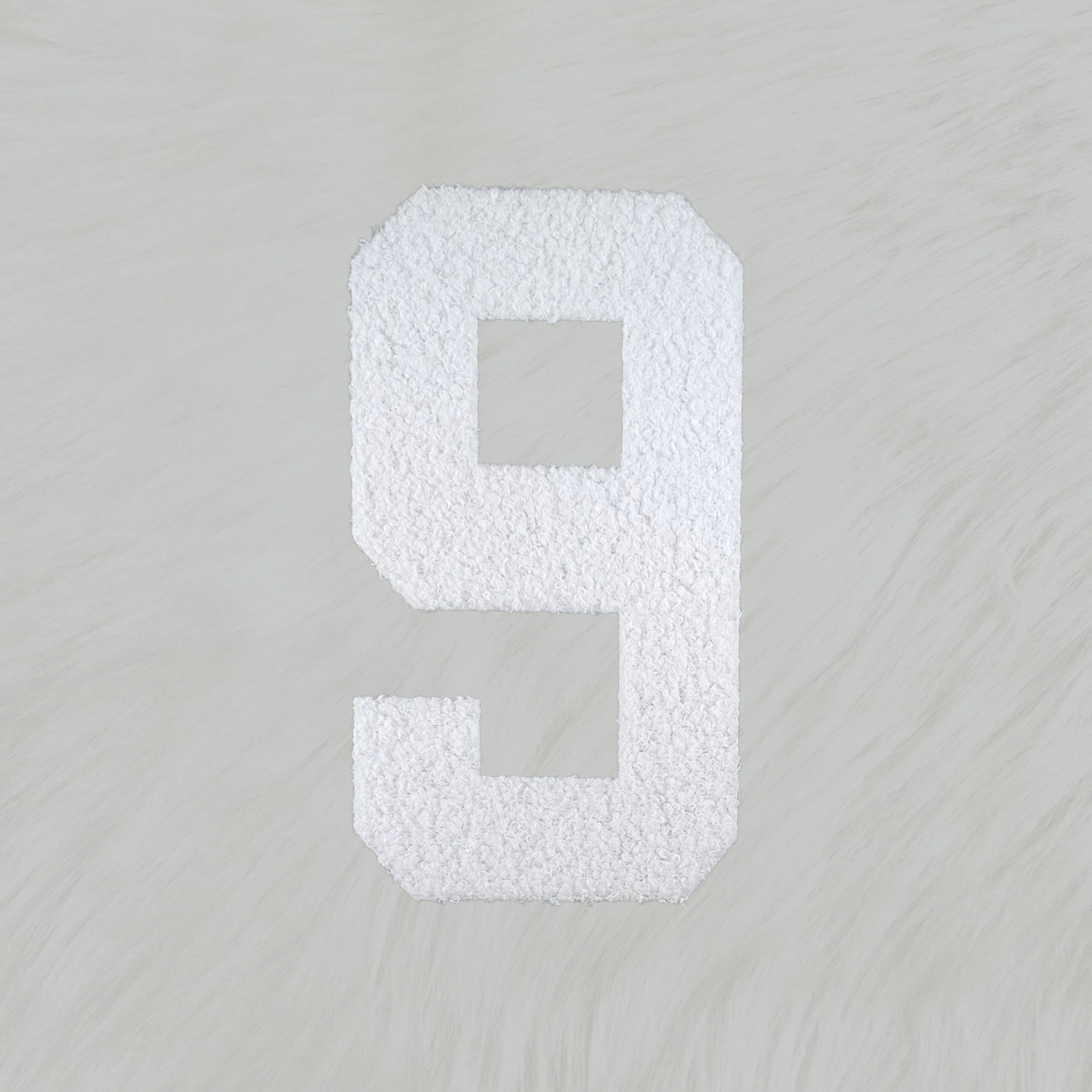 Large Team Number Fluffy Fuzzy Transfer Patch