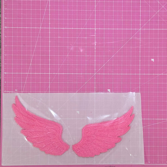 Angel Wing Pink Set Large Fluffy Fuzzy Transfer Patch