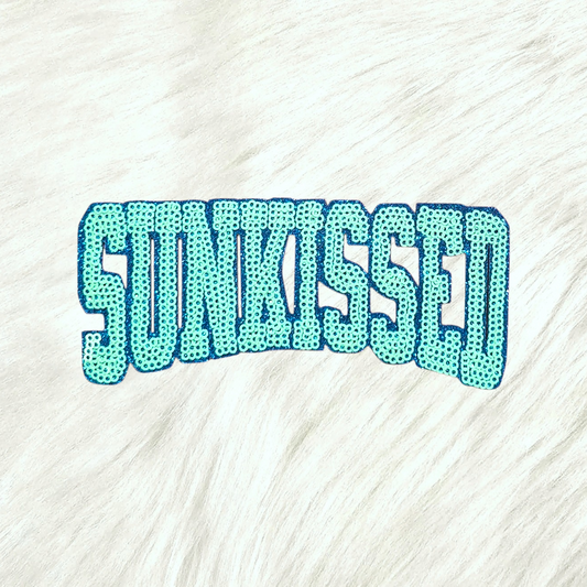 Sunkissed Turquoise Sequin Glitter Iron On Patch