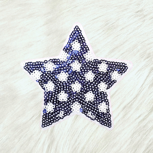 USA Patriotic Star Sequin Iron-on Patch