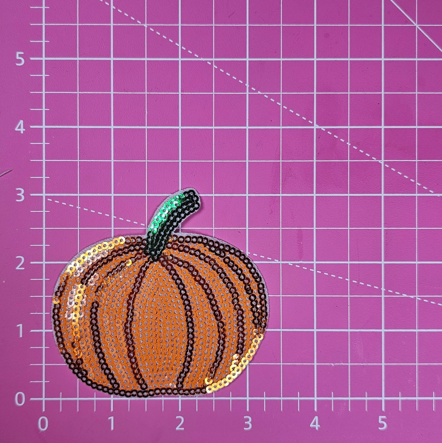 Pumpkin Orange Sequin Iron On Patch
