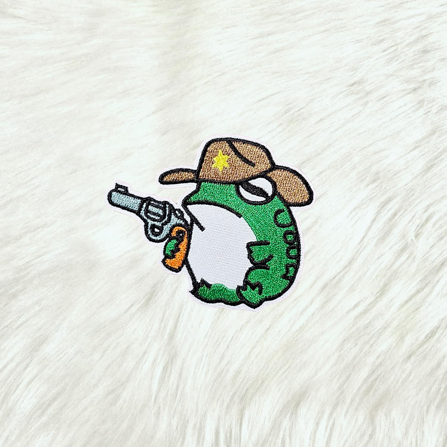 Frog Western Sheriff Embroidery Iron On Patch