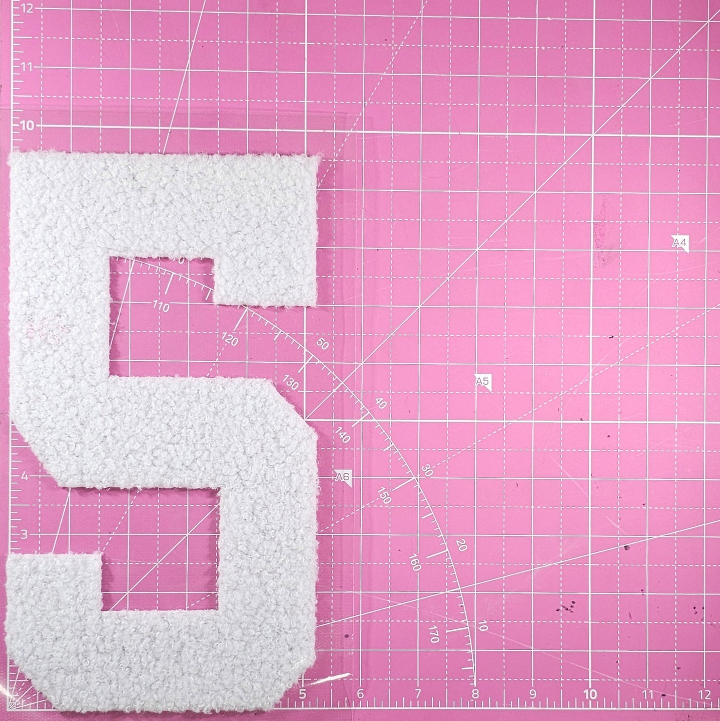 Large Team Number Fluffy Fuzzy Transfer Patch