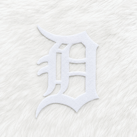 Old English D Gothic Large Fluffy Fuzzy Transfer Patch