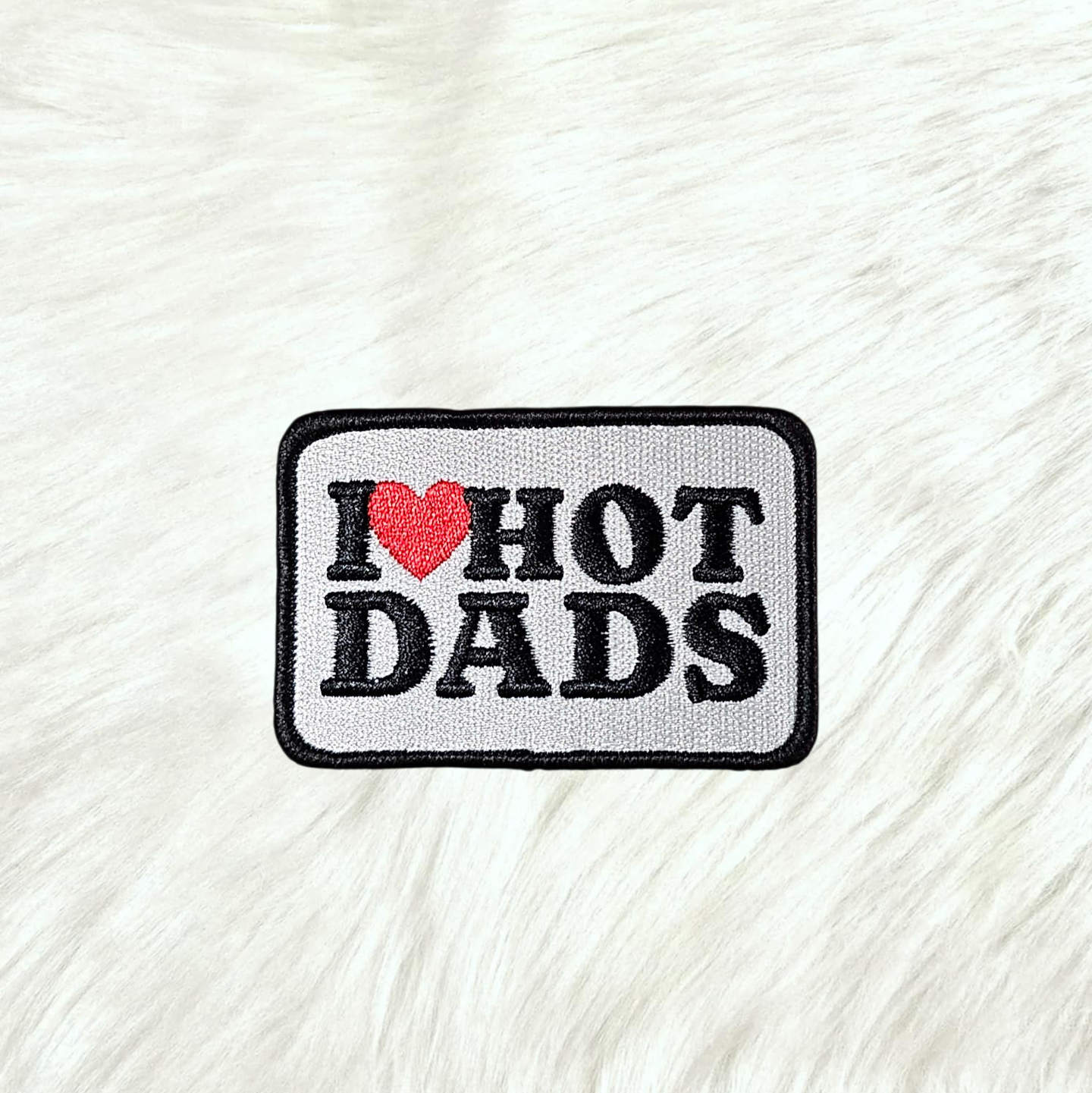 I Heart Love Hot Dads Embroidery Iron On Patch