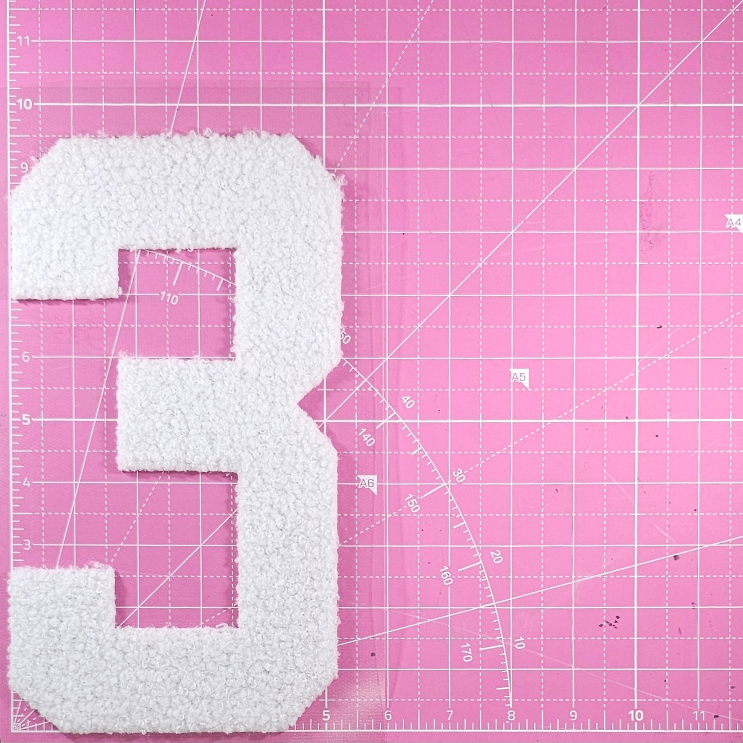Large Team Number Fluffy Fuzzy Transfer Patch