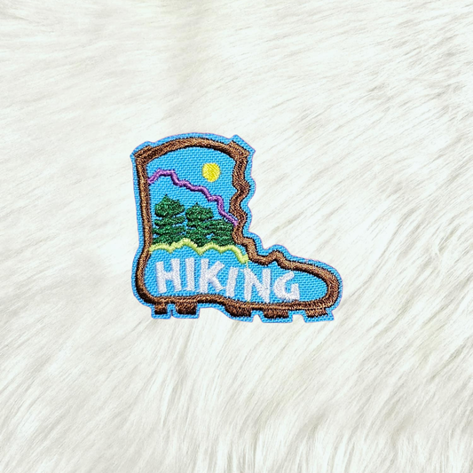 Hiking Boot Embroidery Iron On Patch