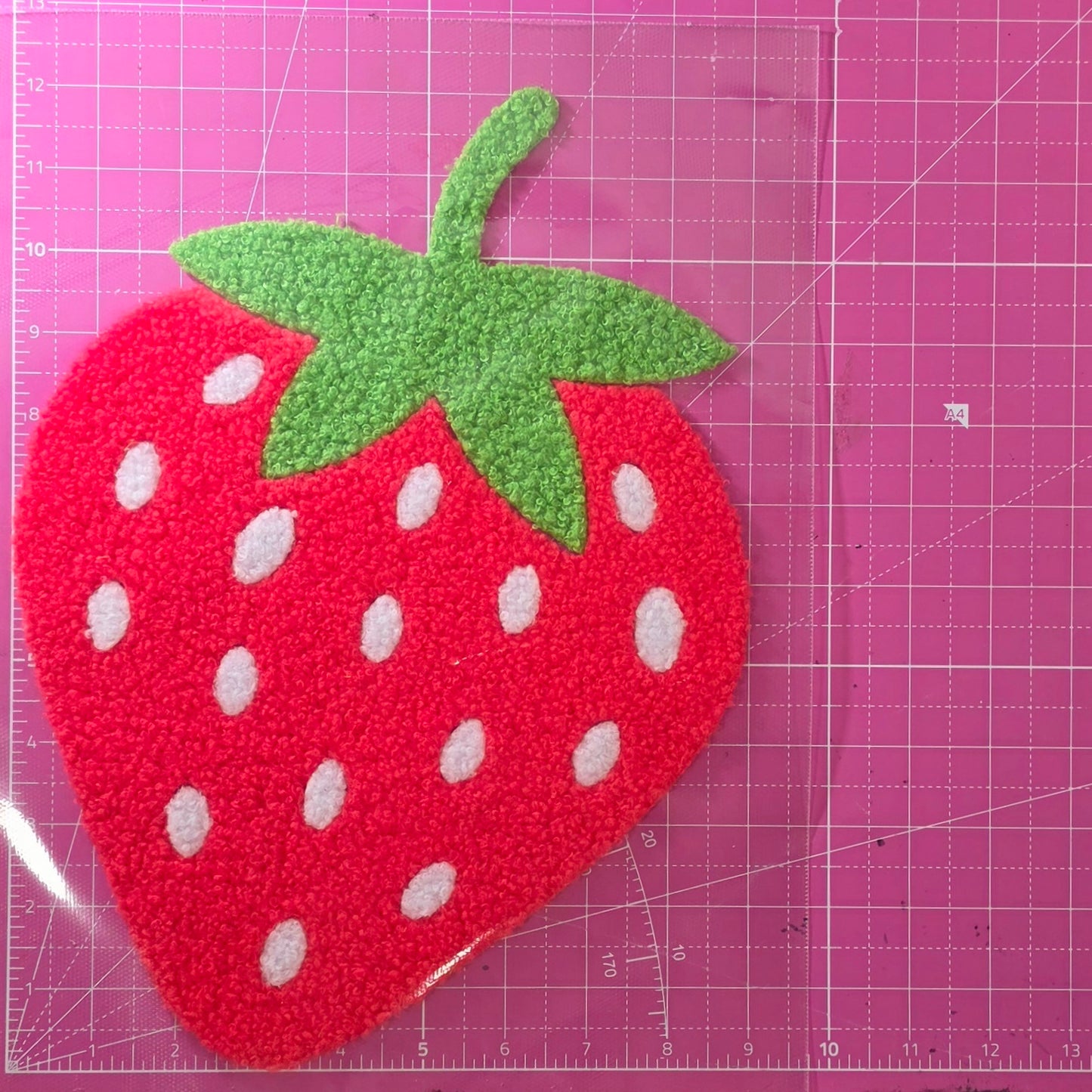 Strawberry Large Fluffy Fuzzy Transfer Patch
