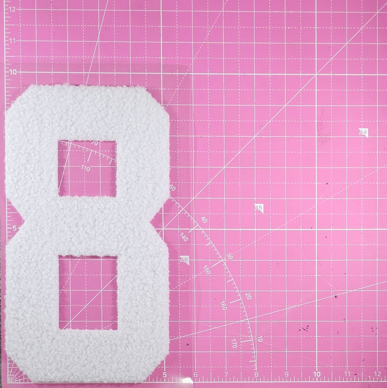 Large Team Number Fluffy Fuzzy Transfer Patch