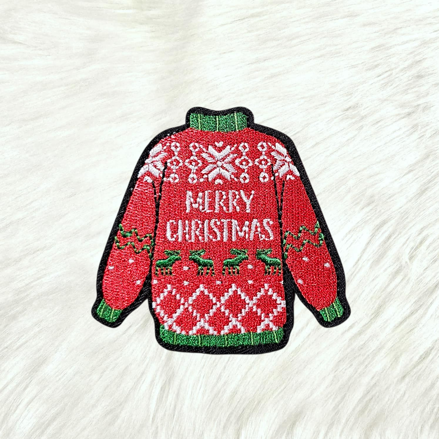 Ugly Christmas Sweater Embroidery Iron On Patch