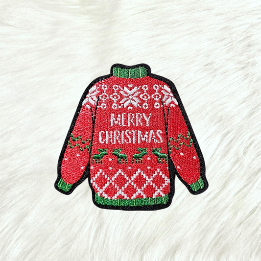 Ugly Christmas Sweater Embroidery Iron On Patch