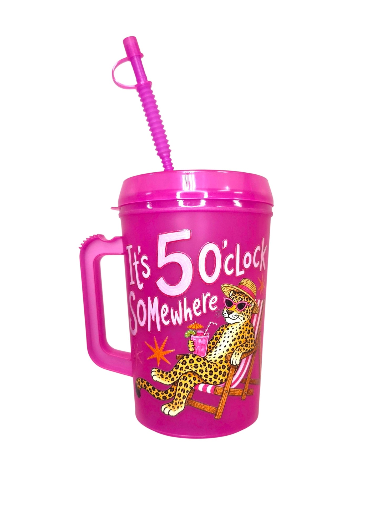 It's 5 O'clock Somewhere Leopard HIP SIPS Mega Mug 34oz