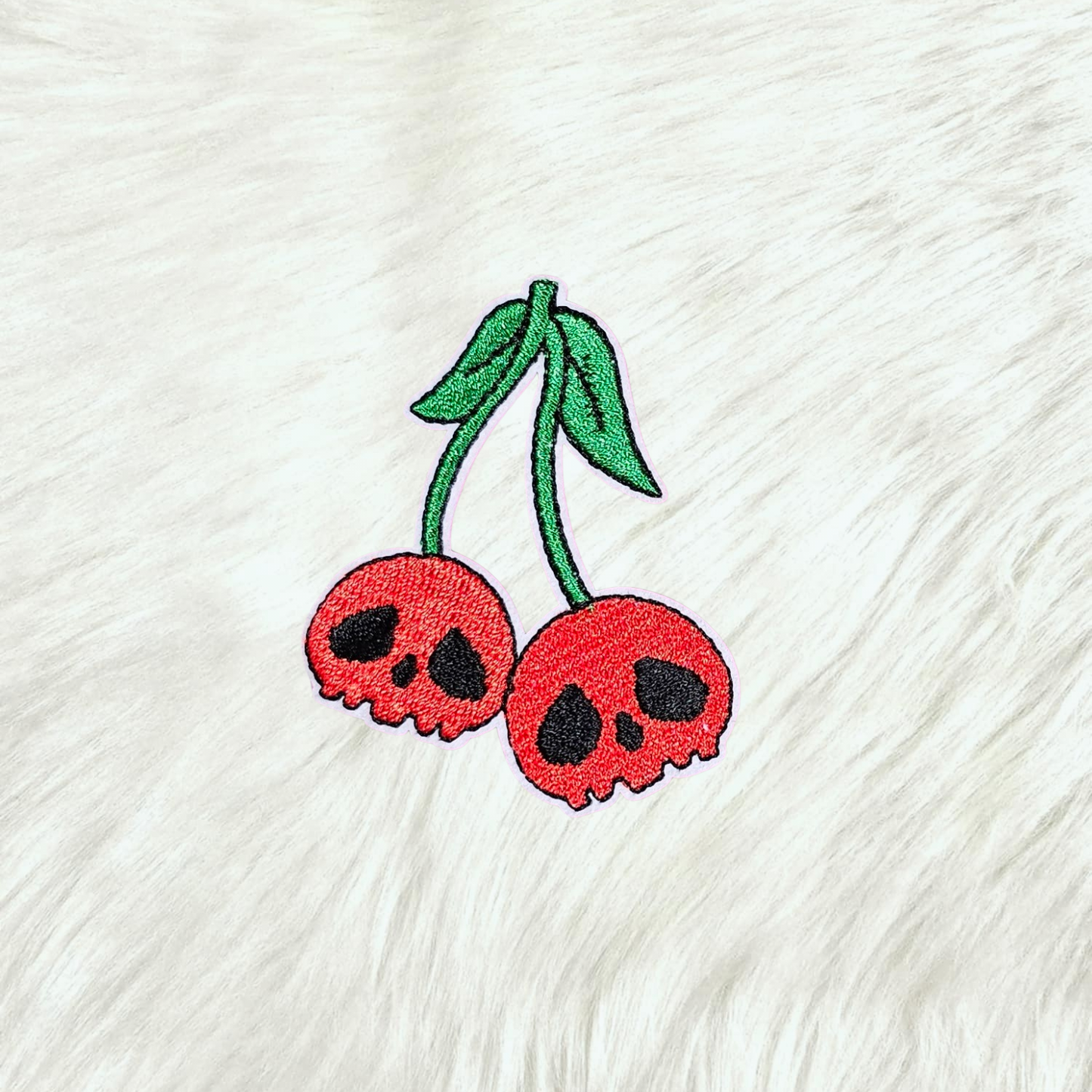 Red Skull Cherry Embroidery On Patch