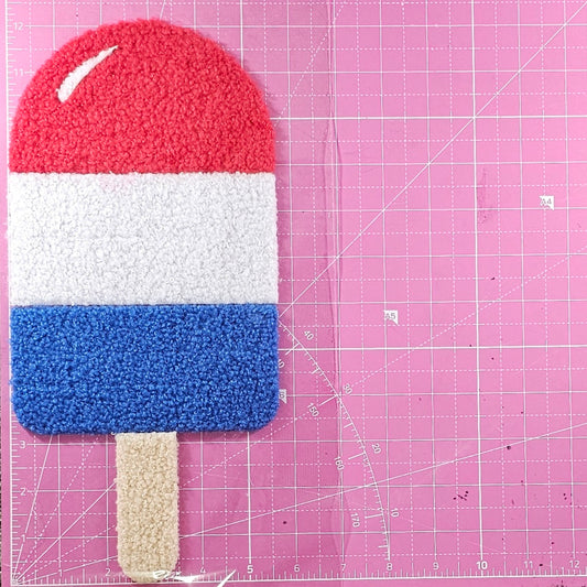 Popsicle USA Patriotic Fluffy Fuzzy Transfer Patch