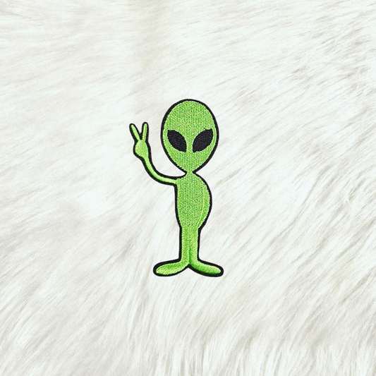 Alien Peace UFO Embroidery Iron On Patch
