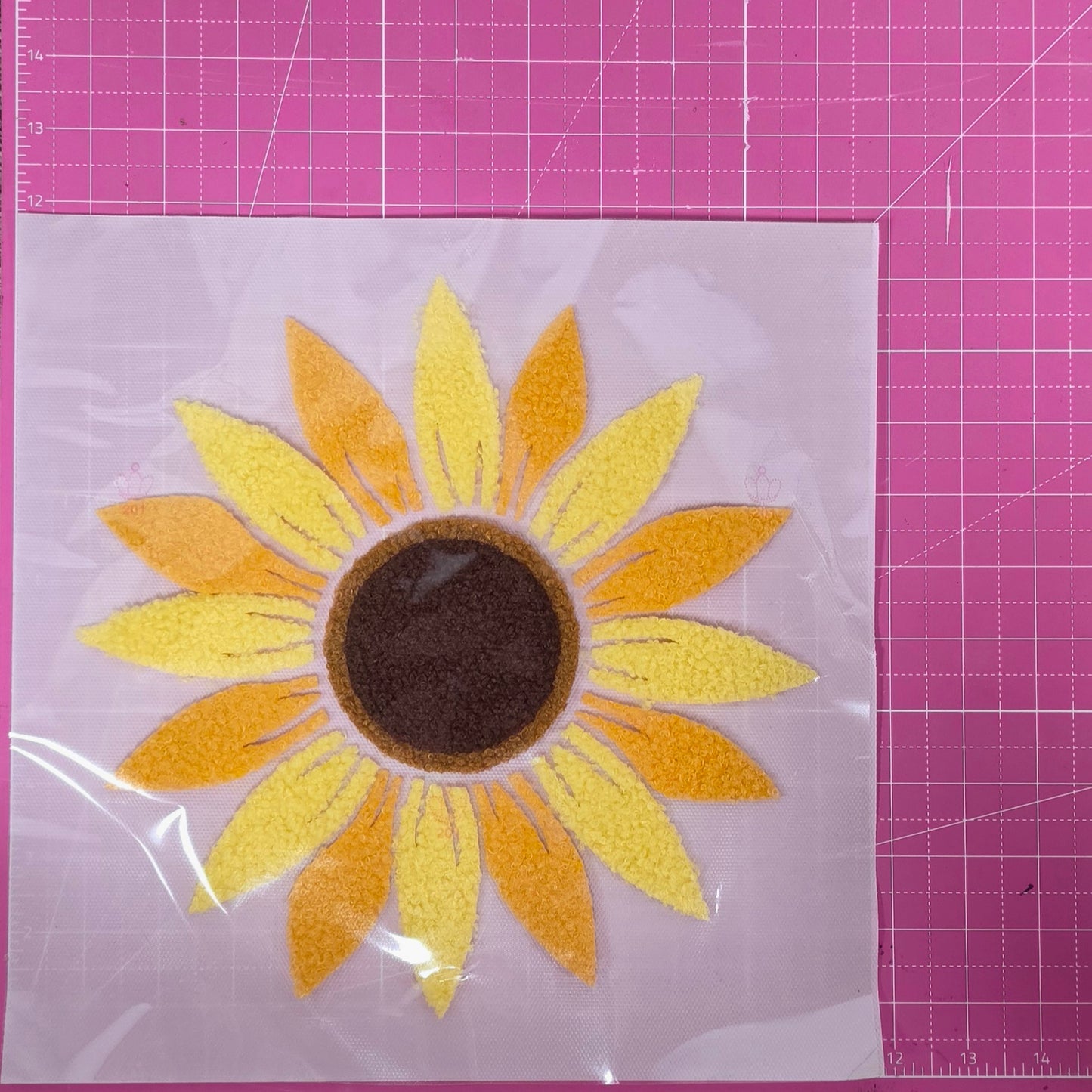 Sunflower Large Fluffy Fuzzy Transfer Patch
