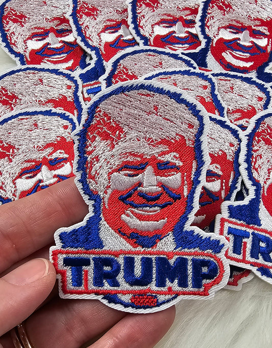 Red White and Blue Trump Embroidery Iron On Patch