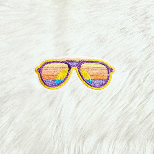 Sunglasses Sunset Summer Embroidery Iron On Patch