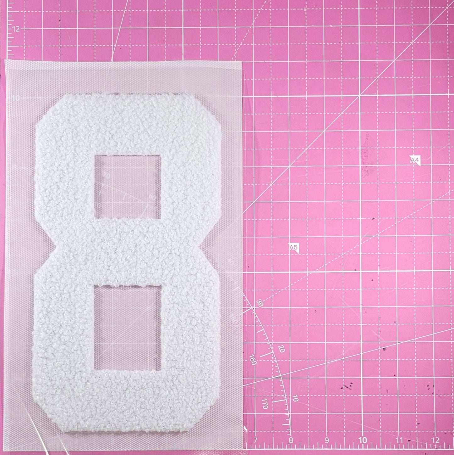 Large Team Number Fluffy Fuzzy Transfer Patch