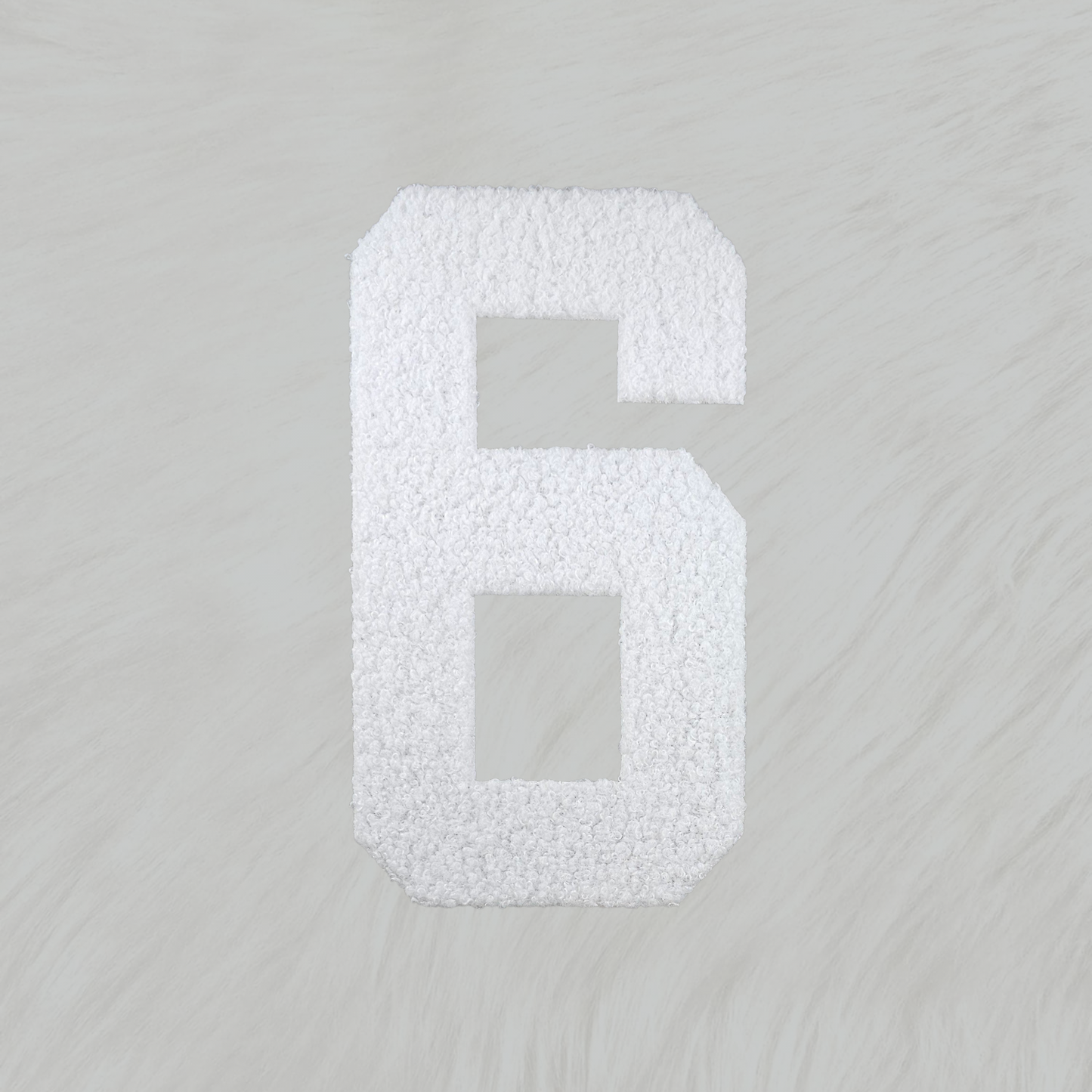 Large Team Number Fluffy Fuzzy Transfer Patch