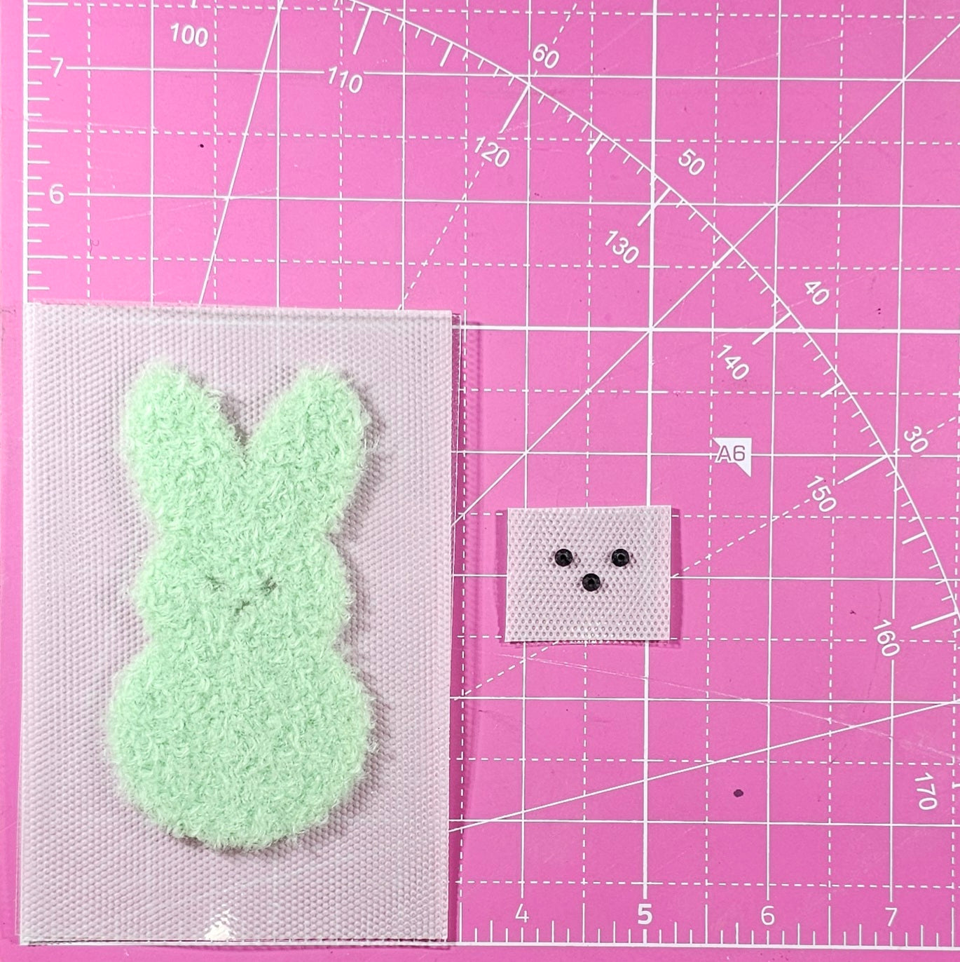Easter Bunnies Fluffy Fuzzy Rhinestone Transfer Patches