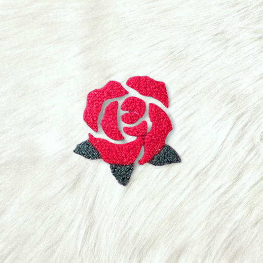 Rose Derby Flower Small Fluffy Fuzzy Transfer Patch