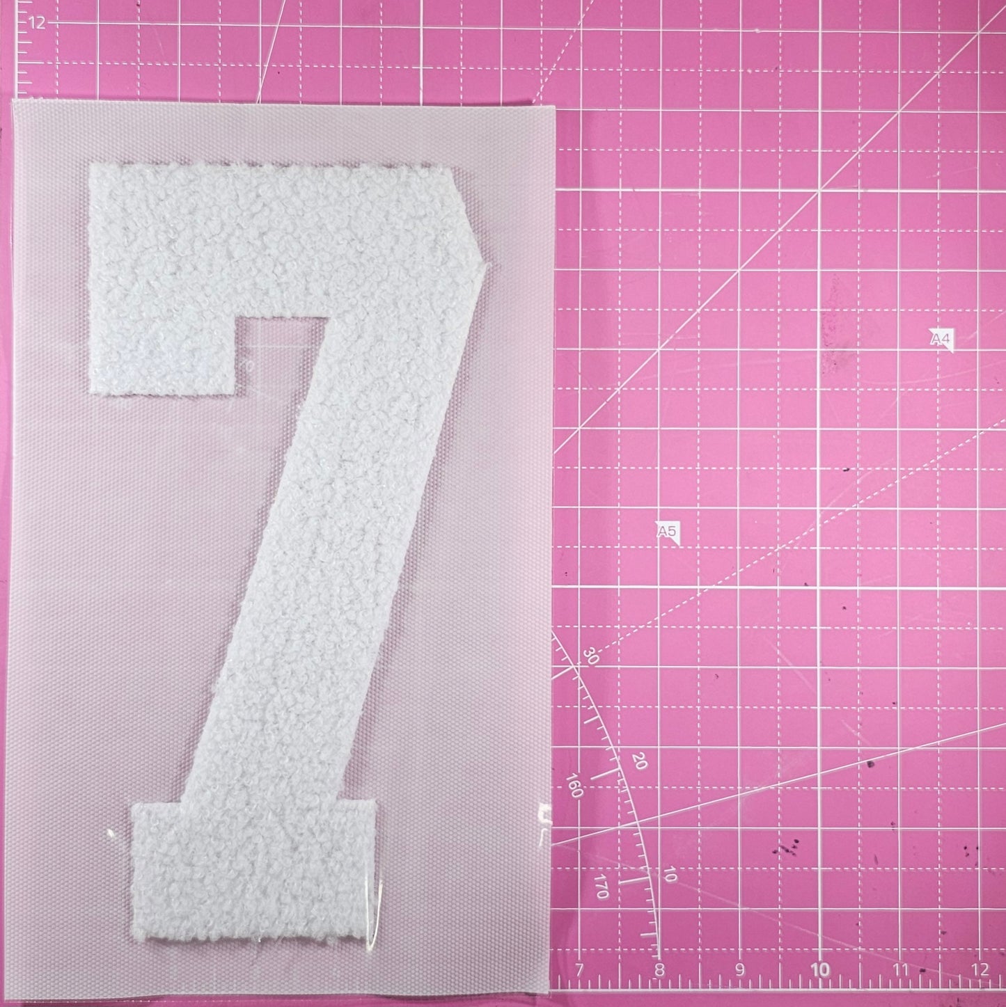 Large Team Number Fluffy Fuzzy Transfer Patch