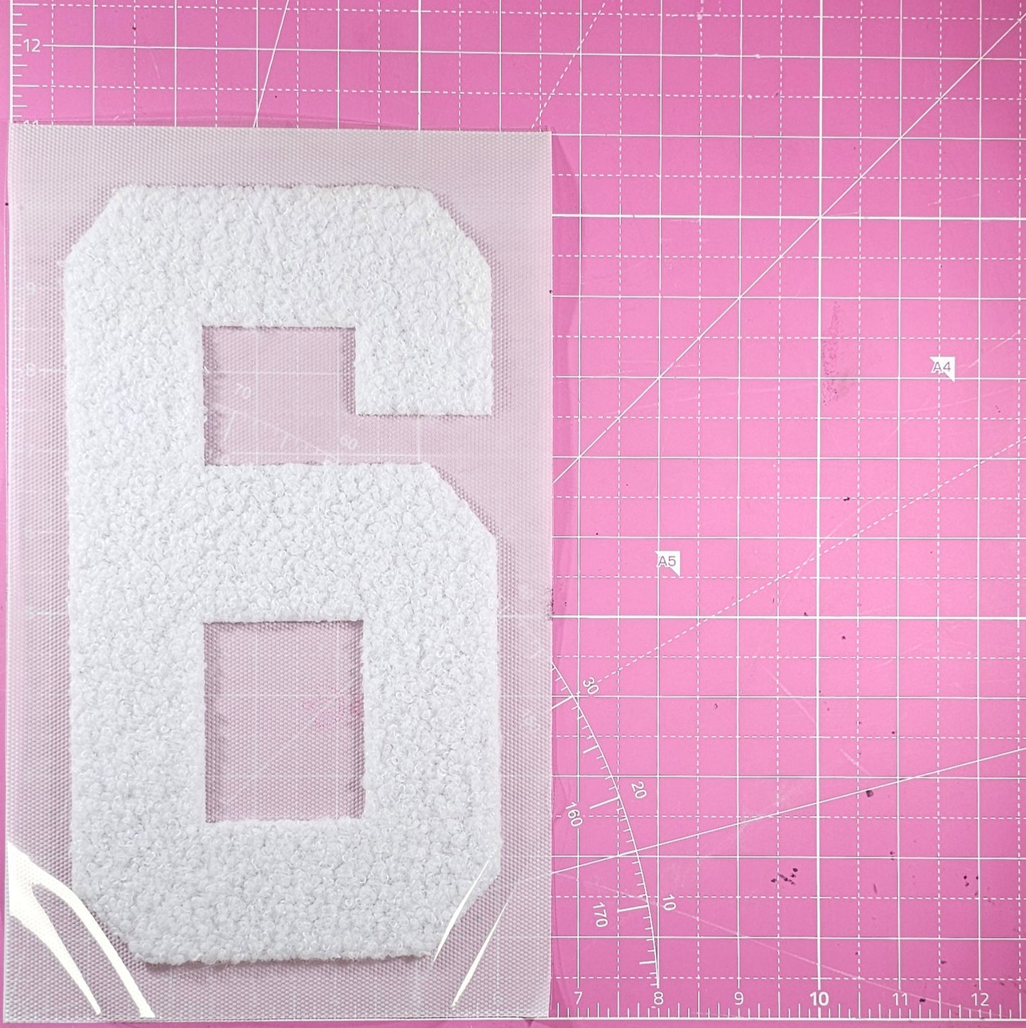 Large Team Number Fluffy Fuzzy Transfer Patch