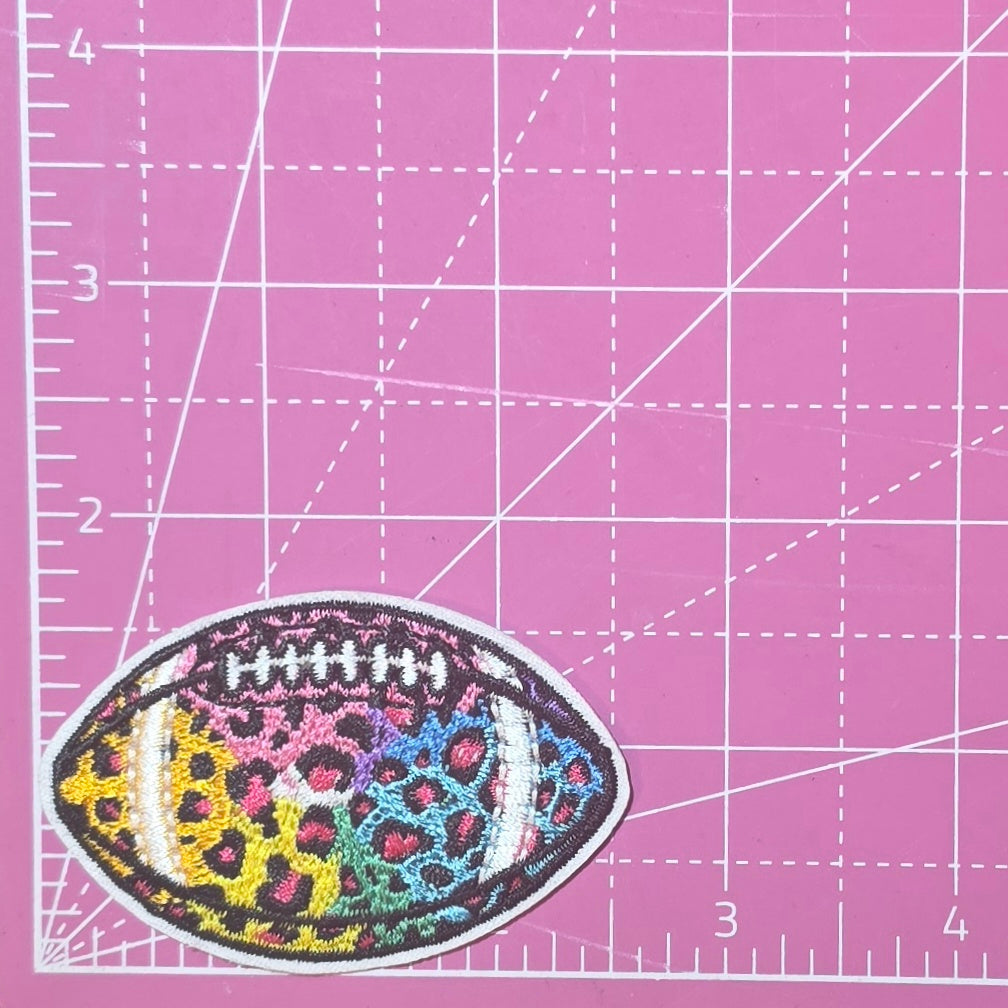 Football Leopard Print Neon 90's Iron on Patch