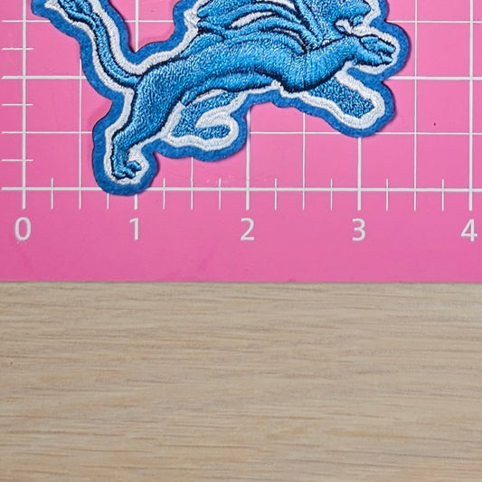 Blue Lion Mascot 3D Embroidery Small Iron On Patch