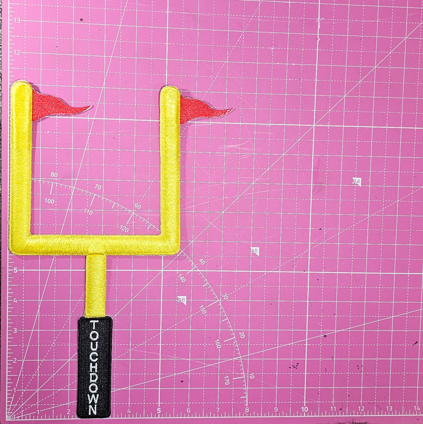 Field Goal Post Touchdown 3D Embroidery Large Iron On Patch