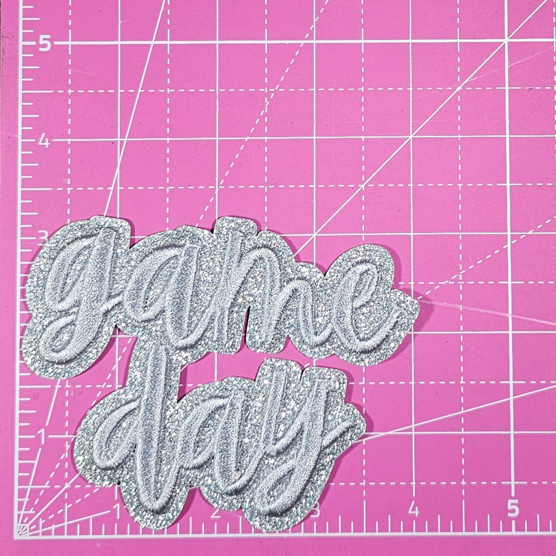 Game Day 3D Embroidery Small Glitter Iron On Patch